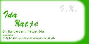 ida matje business card